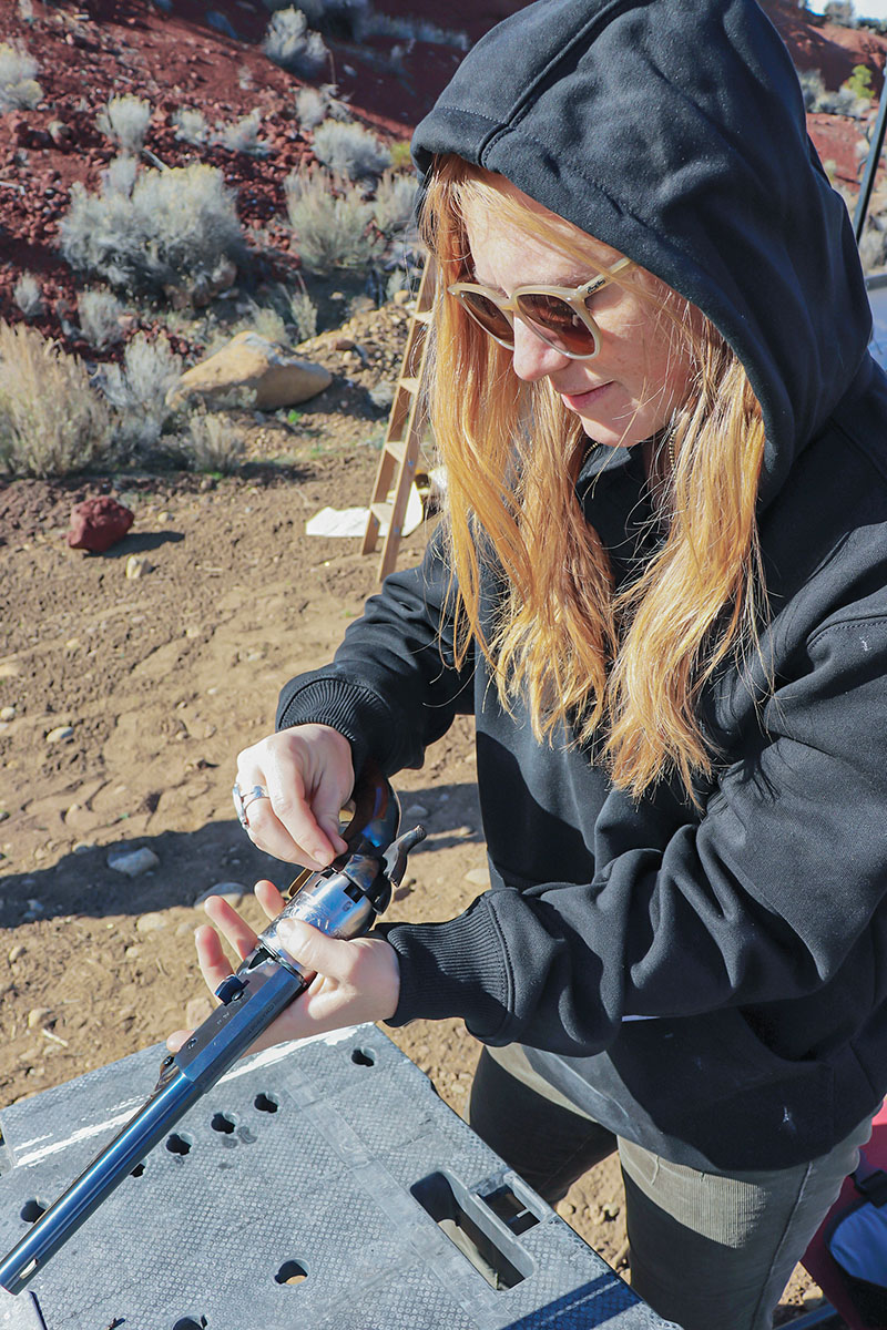 After reading and watching the complete  Lonesome Dove series, Sareha Sulesky found herself loading and shooting a Lonesome Dove Walker Colt replica.